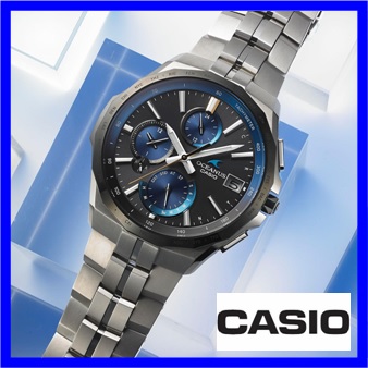 CASIO/ソーラー腕時計_OCEANUSアナログ/BLU/オーシャンズ/カシオ