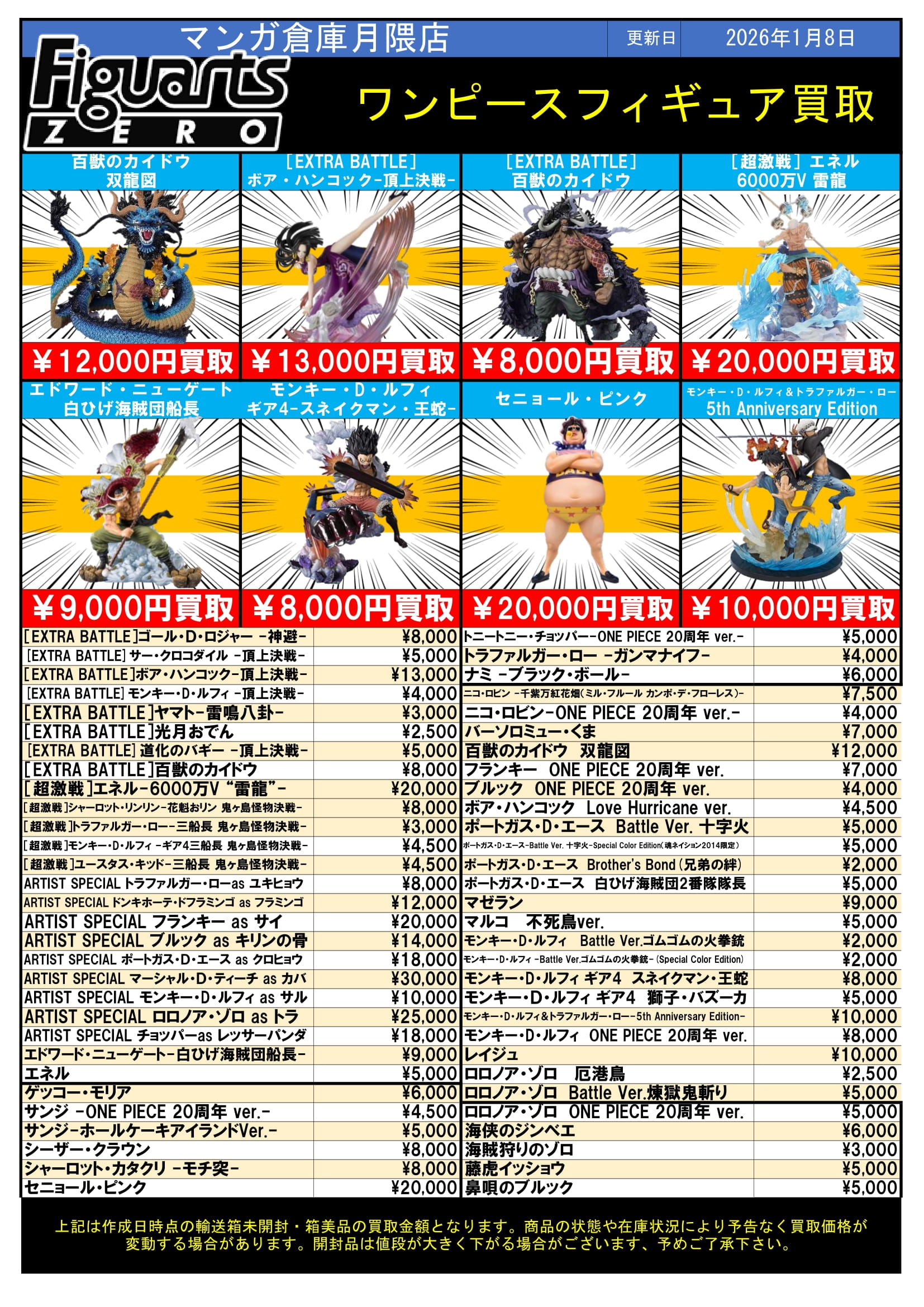 ☆ワンピースフィギュアP.O.P買取更新しました！☆ - マンガ倉庫月隈店